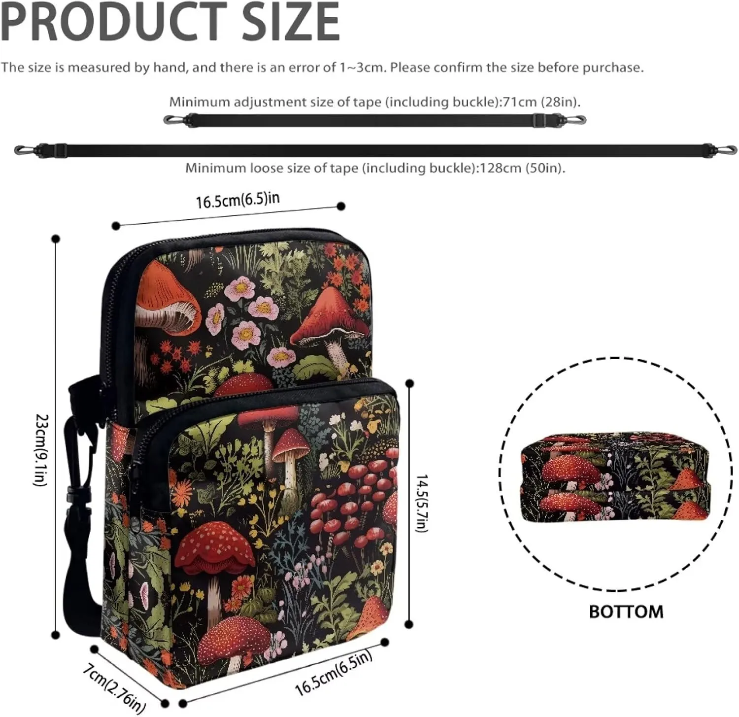 Double Layer Crossbody Bag for Women Lightweight Travel Purse Small Messenger Bags Phone Key Wallet Satchel Clutch