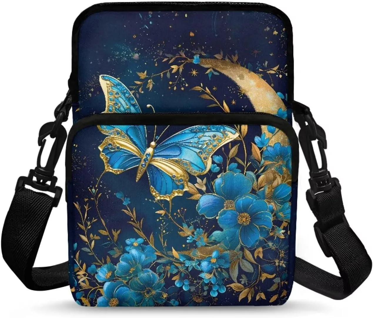 Double Layer Crossbody Bag for Women Lightweight Travel Purse Small Messenger Bags Phone Key Wallet Satchel Clutch