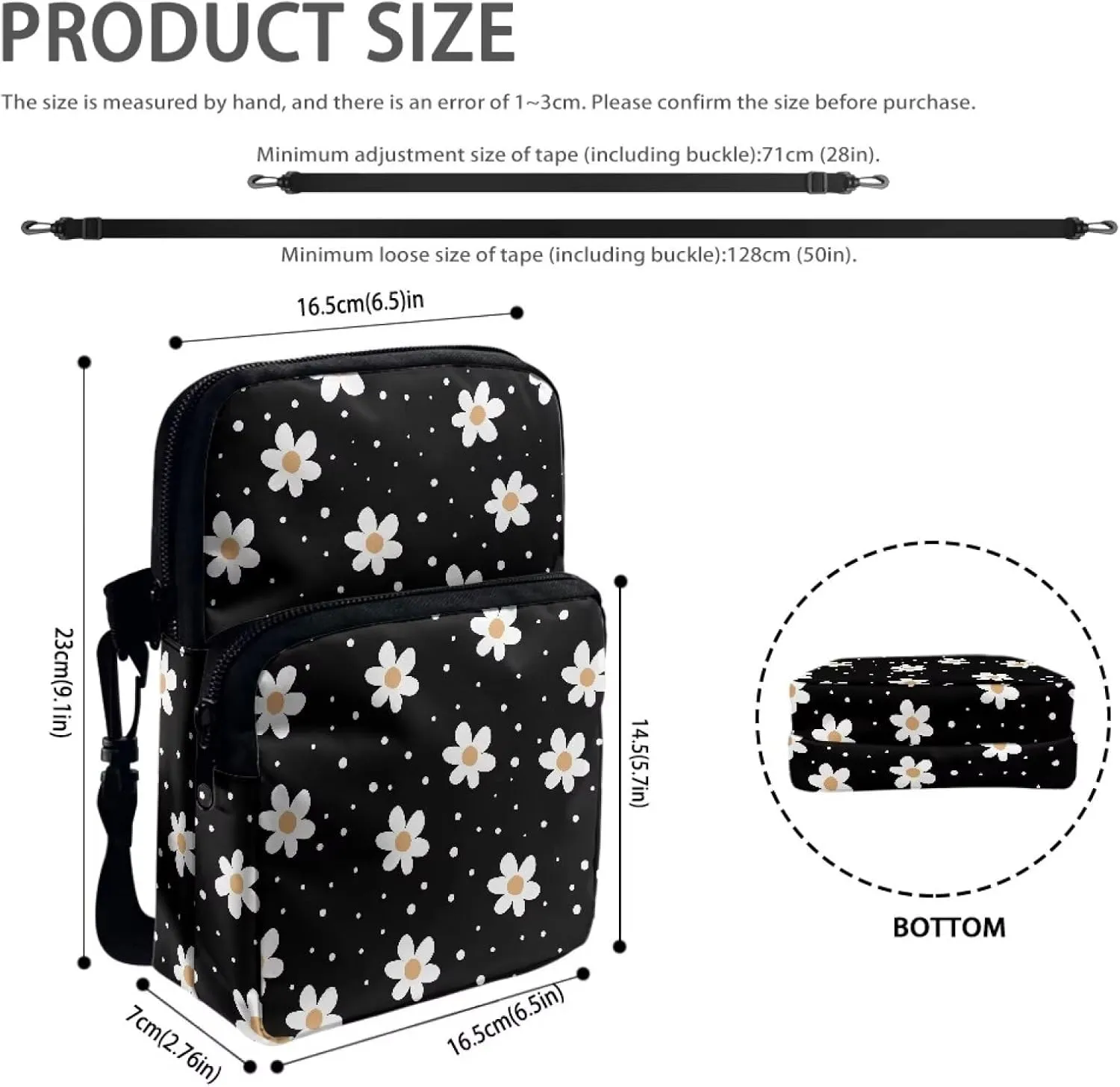 Double Layer Crossbody Bag for Women Lightweight Travel Purse Small Messenger Bags Phone Key Wallet Satchel Clutch
