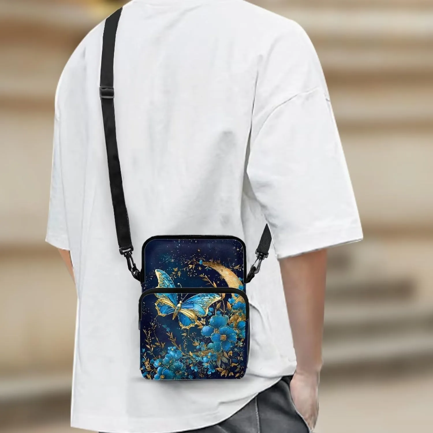 Double Layer Crossbody Bag for Women Lightweight Travel Purse Small Messenger Bags Phone Key Wallet Satchel Clutch