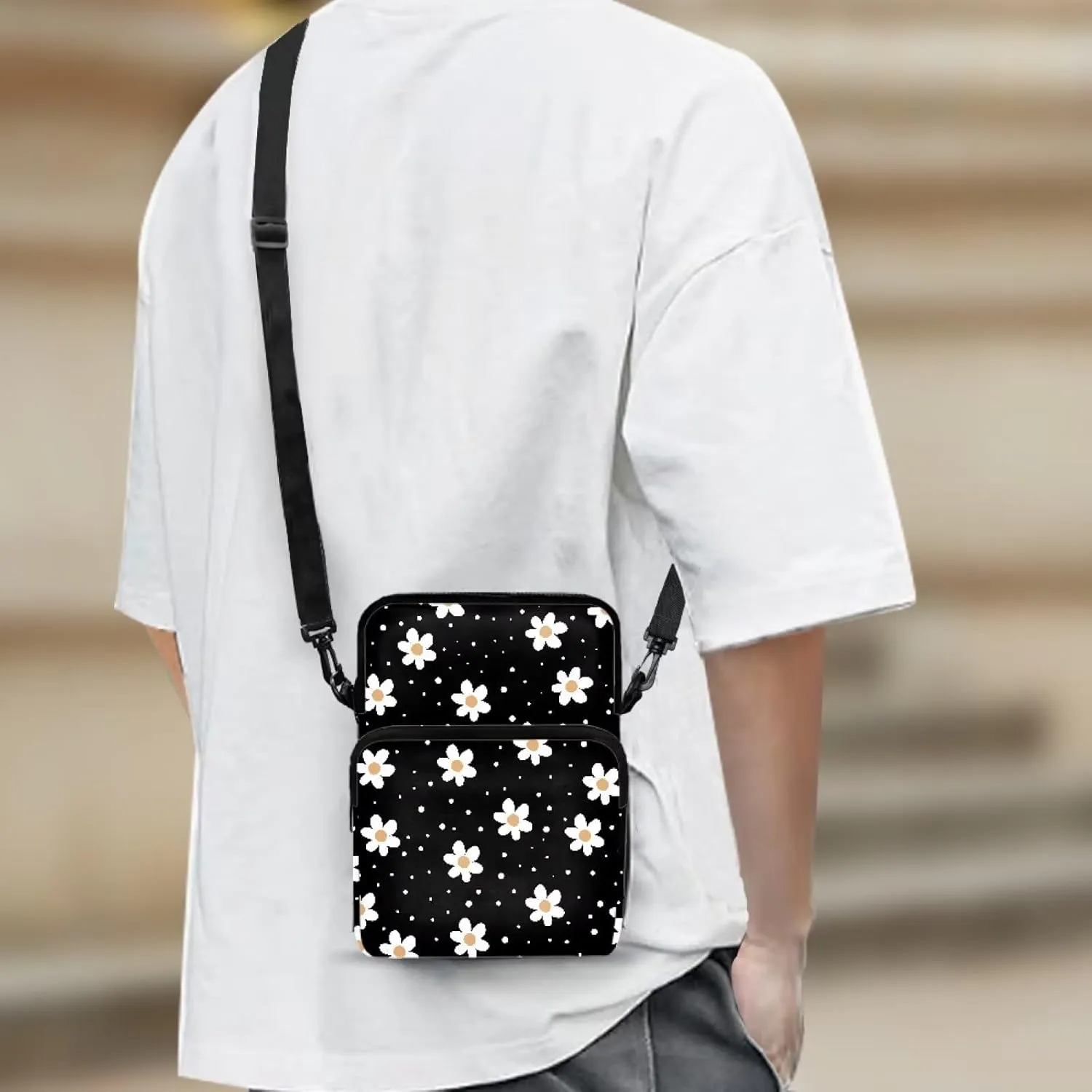 Double Layer Crossbody Bag for Women Lightweight Travel Purse Small Messenger Bags Phone Key Wallet Satchel Clutch