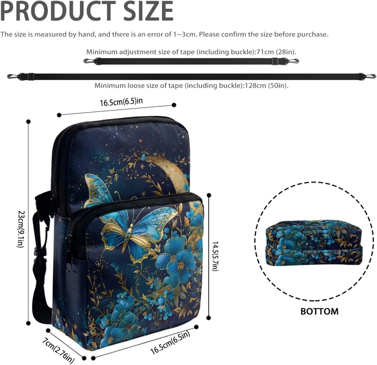Double Layer Crossbody Bag for Women Lightweight Travel Purse Small Messenger Bags Phone Key Wallet Satchel Clutch