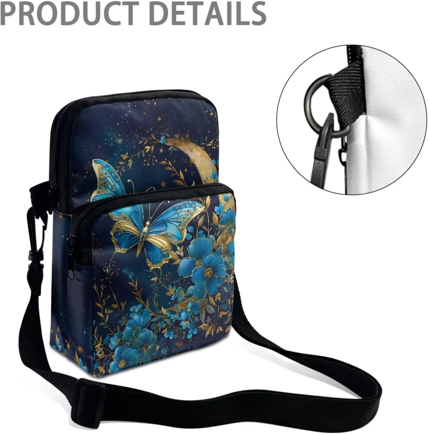 Double Layer Crossbody Bag for Women Lightweight Travel Purse Small Messenger Bags Phone Key Wallet Satchel Clutch