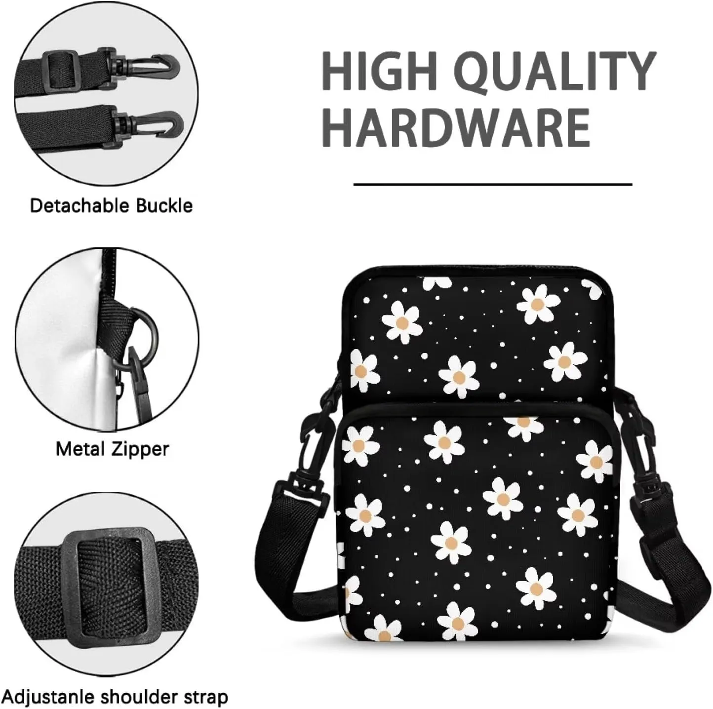 Double Layer Crossbody Bag for Women Lightweight Travel Purse Small Messenger Bags Phone Key Wallet Satchel Clutch