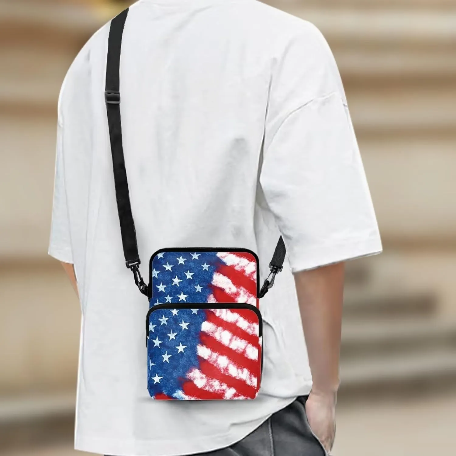 Double Layer Crossbody Bag for Women Lightweight Travel Purse Small Messenger Bags Phone Key Wallet Satchel Clutch