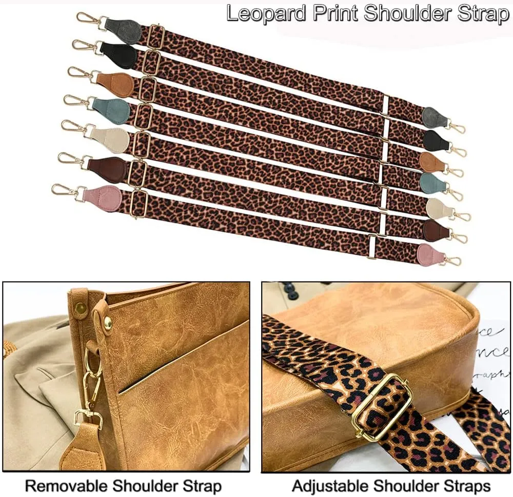 Downupdown Crossbody Bags for Women Designer Satchel Handbags Leather Purse Shoulder Bag with Leopard Print Shoulder Strap