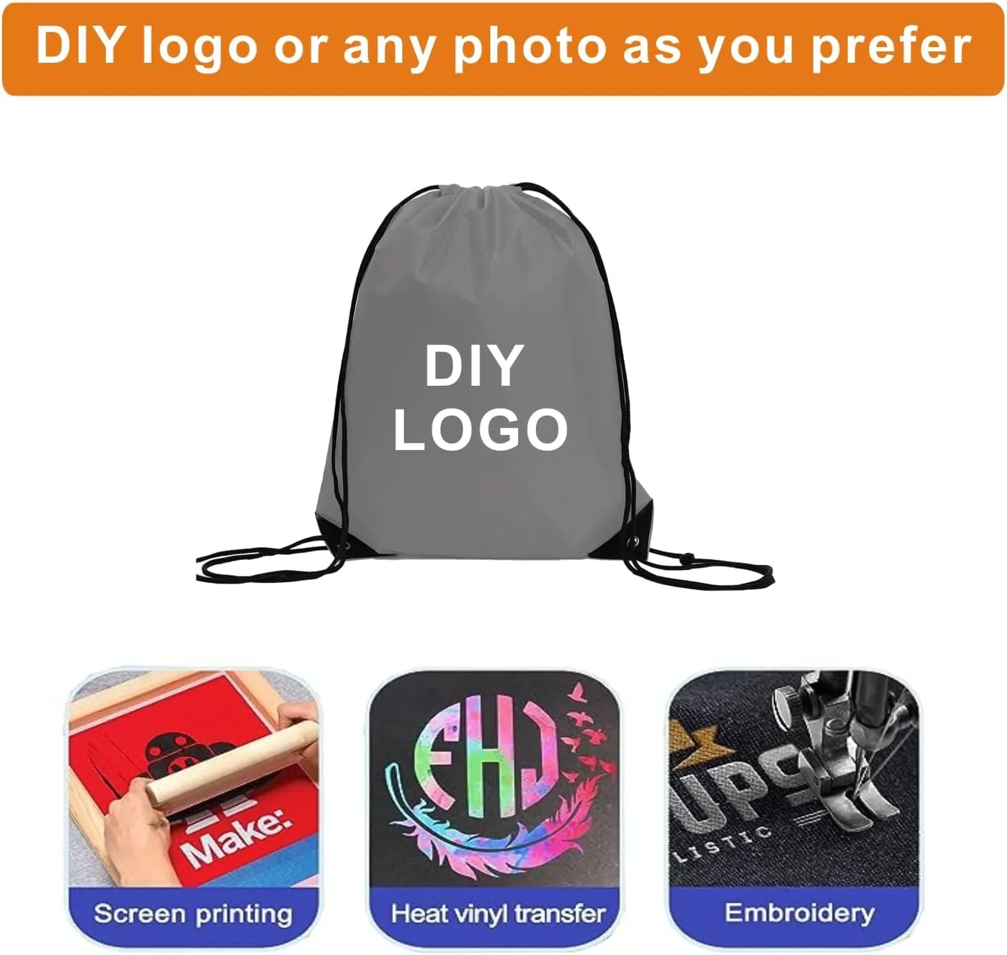 Drawstring Backpack Bulk 24Pcs Draw String Backpack Bags DIY Gym Sports Traveling Yoga Cinch Bag Sackpack Drawstring(grey)