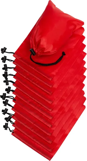 Drawstring Bag - Nylon Cinch and Ditty Stuff Pouch with Toggle (5 x 7-12 pack, Red)