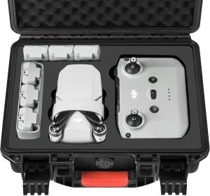 Drone Case for DJI Mini 4K: Waterproof Hard Travel Cases with Custom Foam for DJI Mini 2 /2 SE Fly Combo, Large Carrying Box for Drone, Batteries, Charger, Cable, Propeller & Accessories (Case Only)