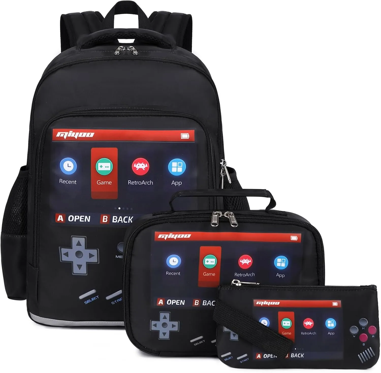 DSIUE School Backpack for Boys, Gamer Boys Backpack with Lunch Bag Pencil Case, Bookbag for Kids Elementary School Student