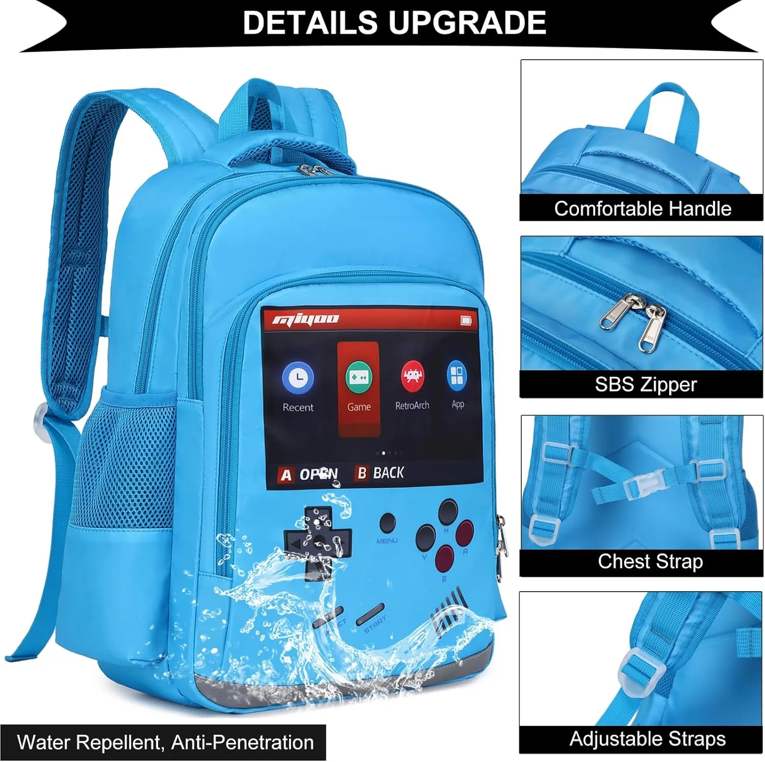 DSIUE School Backpack for Boys, Gamer Boys Backpack with Lunch Bag Pencil Case, Bookbag for Kids Elementary School Student