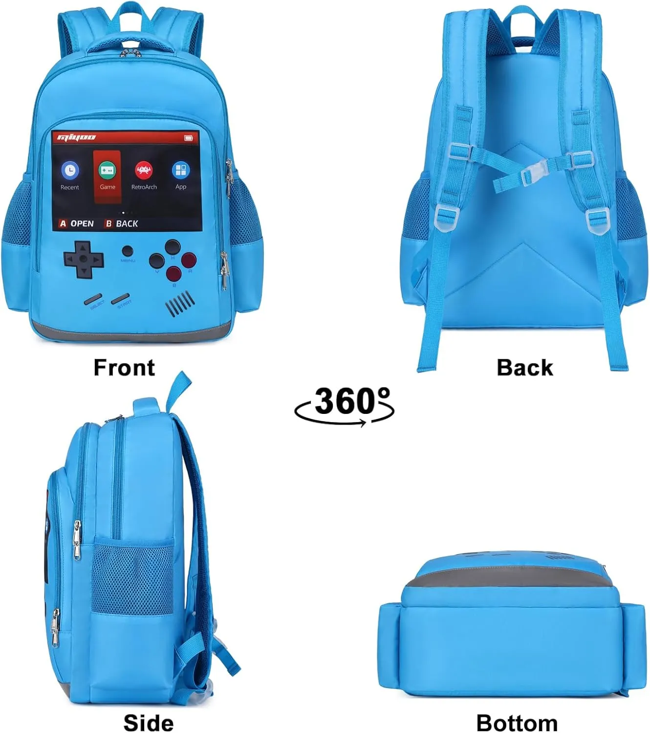 DSIUE School Backpack for Boys, Gamer Boys Backpack with Lunch Bag Pencil Case, Bookbag for Kids Elementary School Student