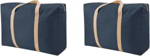 Duffel Bag 2PCS Oxford Cloth Color Navy Blue Set of 2 Pieces Luggage Bag (Large)