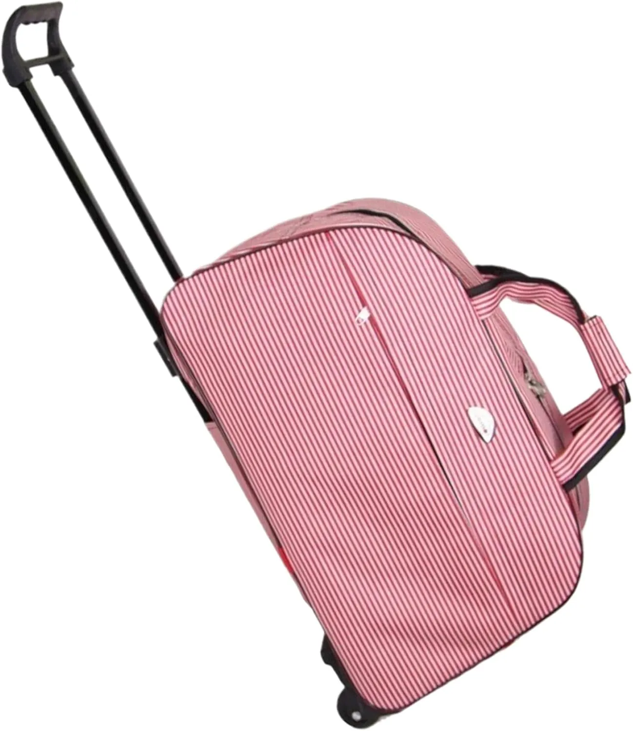 Duffel Bag with Wheels, 20.5inch Waterproof Carry On Weekender Bag, Rolling Duffle Bag with Wheels, Fashion Travel Bags, Gym Bag for Men Women (Pink Striped)