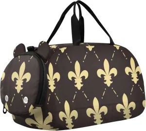 Duffel Bags for Boys Girls Golden Fleur Lis Dance Bag Small Gym Bags for Kids Teens
