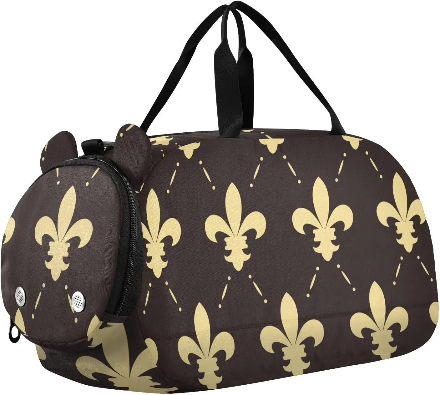 Duffel Bags for Boys Girls Golden Fleur Lis Dance Bag Small Gym Bags for Kids Teens