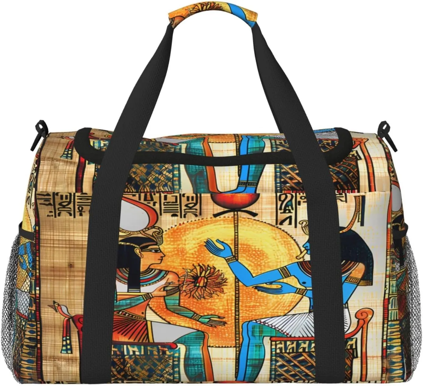 Duffle Bag Egyptian Egypt Papyrus Women Travel Duffel Bags for Men Women with Adjustable Strap Carry on Gym Bag Overnight Weekender Bag
