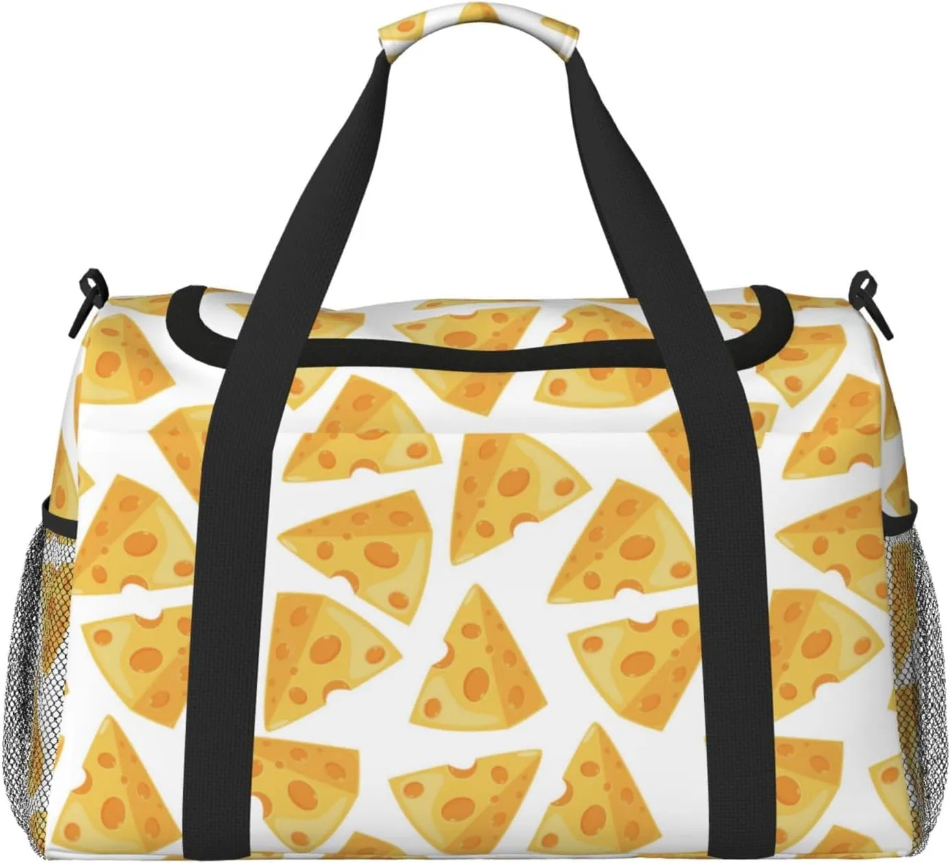 Duffle Bag for Travel, Cute Cheese Weekender Overnight Duffel Bag, Carry On Bag Gym Bag for Women Men, Personal Item Travel Bag