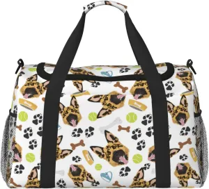 Duffle Bag for Travel, German Shepherd Dog No.1008 Weekender Overnight Duffel Bag, Carry On Bag Gym Bag for Women Men, Personal Item Travel Bag