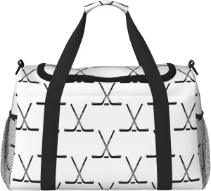 Duffle Bag for Travel, Hockey Stick Sport Weekender Overnight Duffel Bag, Carry On Bag Gym Bag for Women Men, Personal Item Travel Bag