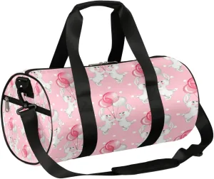 Easter Bunny Balloon Sports Gym Bag Duffel Bags Workout Lightweight Shoulder Weekender Bag Travel Duffel Bag for Men Women(Pink)