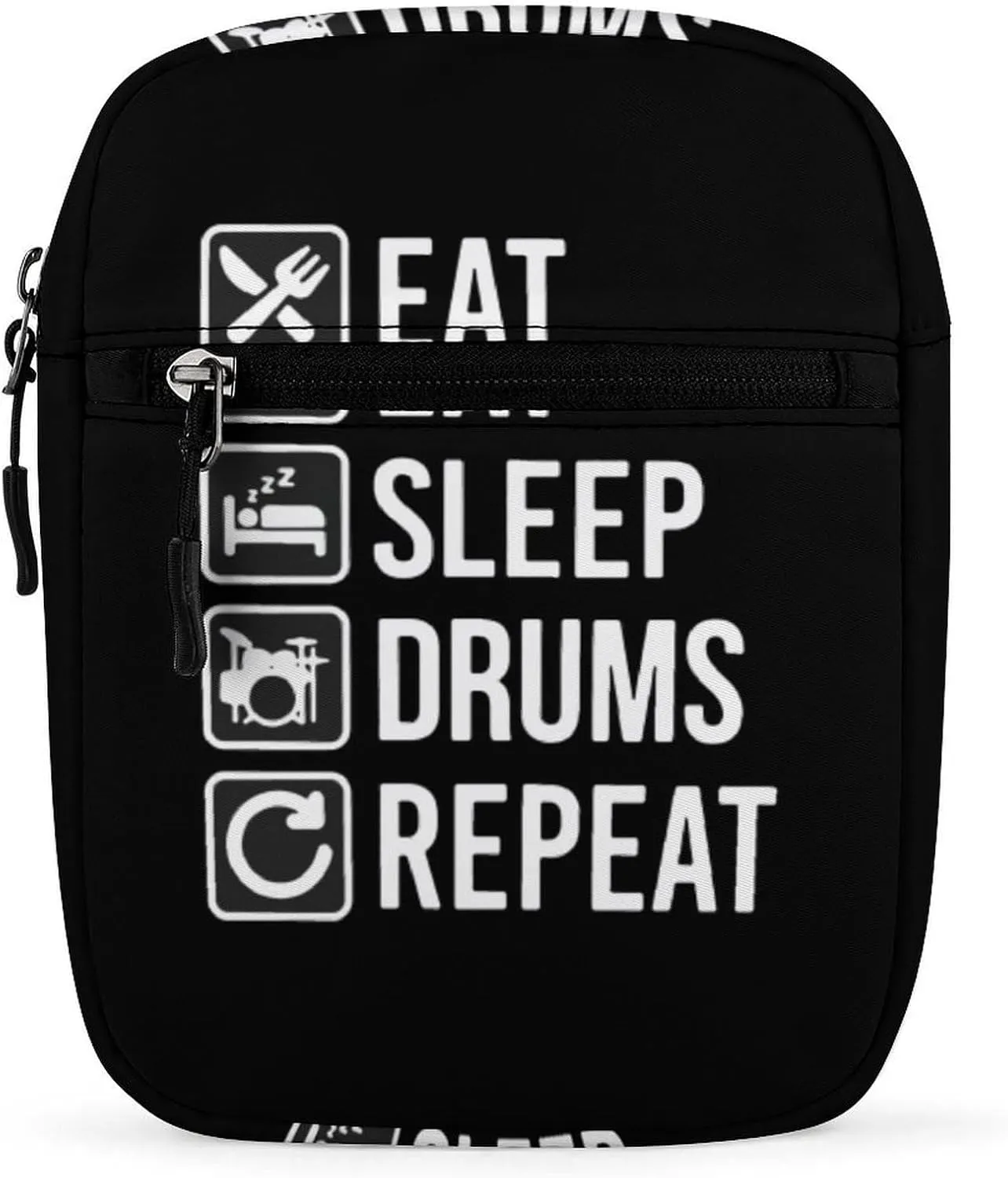 EAT Sleep Drum Repeat Mini Crossbody Bag Shoulder Bag Small Messenger Bag Unisex