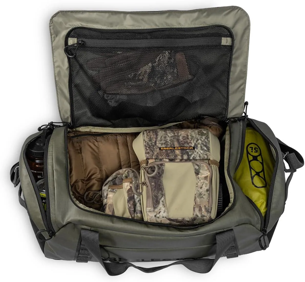 Eberlestock Hyllus Duffel Bag for Men - Durable, Water-Resistant, Small Men's Duffle Bag with Zipper Pockets, Ideal for Travel & Gym, Tactical Gear Bag, Hunting, Fishing, Camping - Dry Earth, 45L