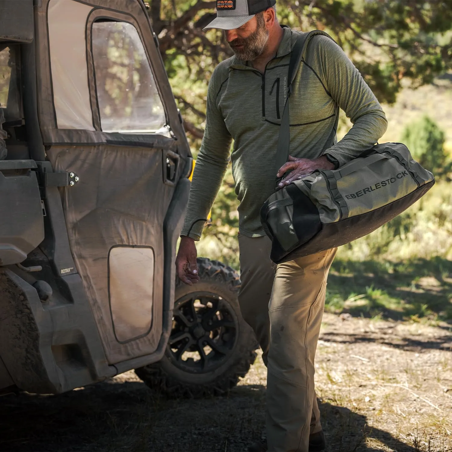 Eberlestock Hyllus Duffel Bag for Men - Durable, Water-Resistant, Small Men's Duffle Bag with Zipper Pockets, Ideal for Travel & Gym, Tactical Gear Bag, Hunting, Fishing, Camping - Dry Earth, 45L