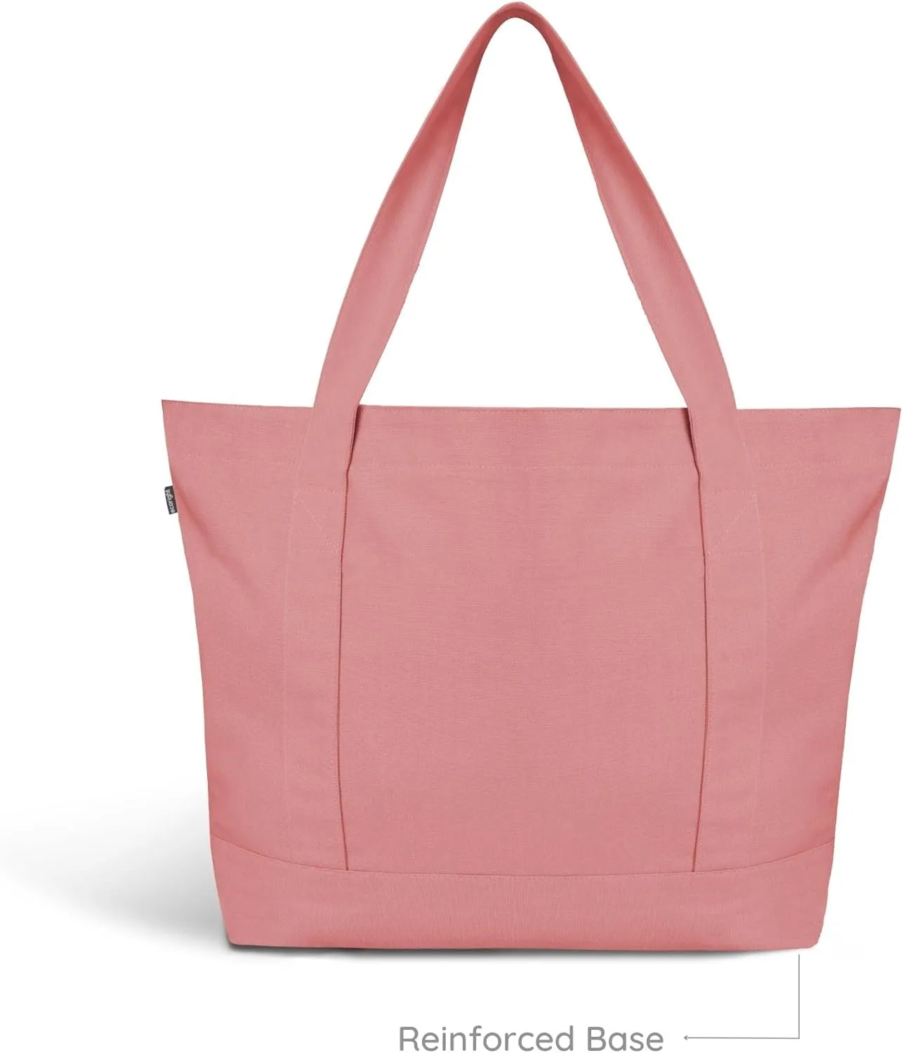 Ecoright Canvas Tote Bag for Women with Zip & Inner Pocket, 100% Organic Cotton Tote Bags for Men, Shopping, Beach