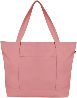 Ecoright Canvas Tote Bag for Women with Zip & Inner Pocket, 100% Organic Cotton Tote Bags for Men, Shopping, Beach