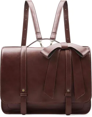ECOSUSI Briefcase for Women Messenger Backpack PU Leather 14 inch Laptop Bag Satchel Computer Bag for College Business Travel
