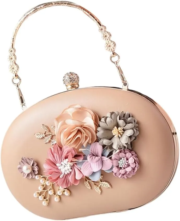 Elegant Floral Evening Bag For Women Eye Catching Shoulder Purse Handbag With Chain Strap For Parties And Weddings