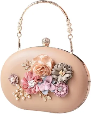 Elegant Floral Evening Bag For Women Eye Catching Shoulder Purse Handbag With Chain Strap For Parties And Weddings