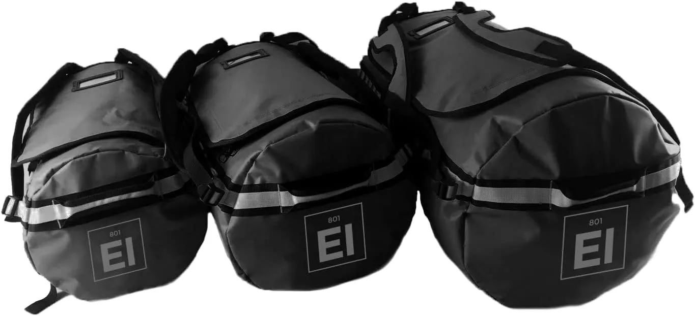 Element Equipment Trailhead Duffel Bag Shoulder Straps Waterproof Black/Grey Large