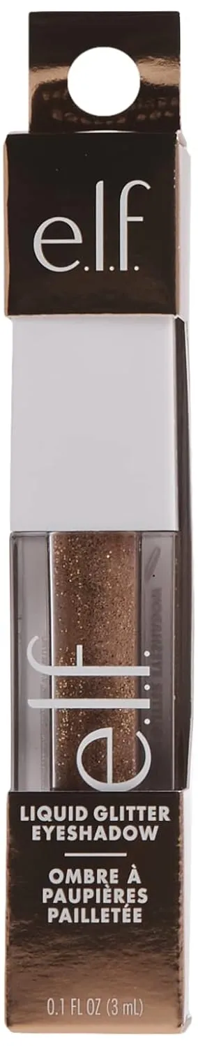 e.l.f. Liquid Glitter Eyeshadow, Long Lasting, Quick-Drying, Opaque, Gel-Based Eyeshadow For Creating High-Impact, Multi-Dimensional Eye Looks, Copper Pop, 0.10 Fl Oz