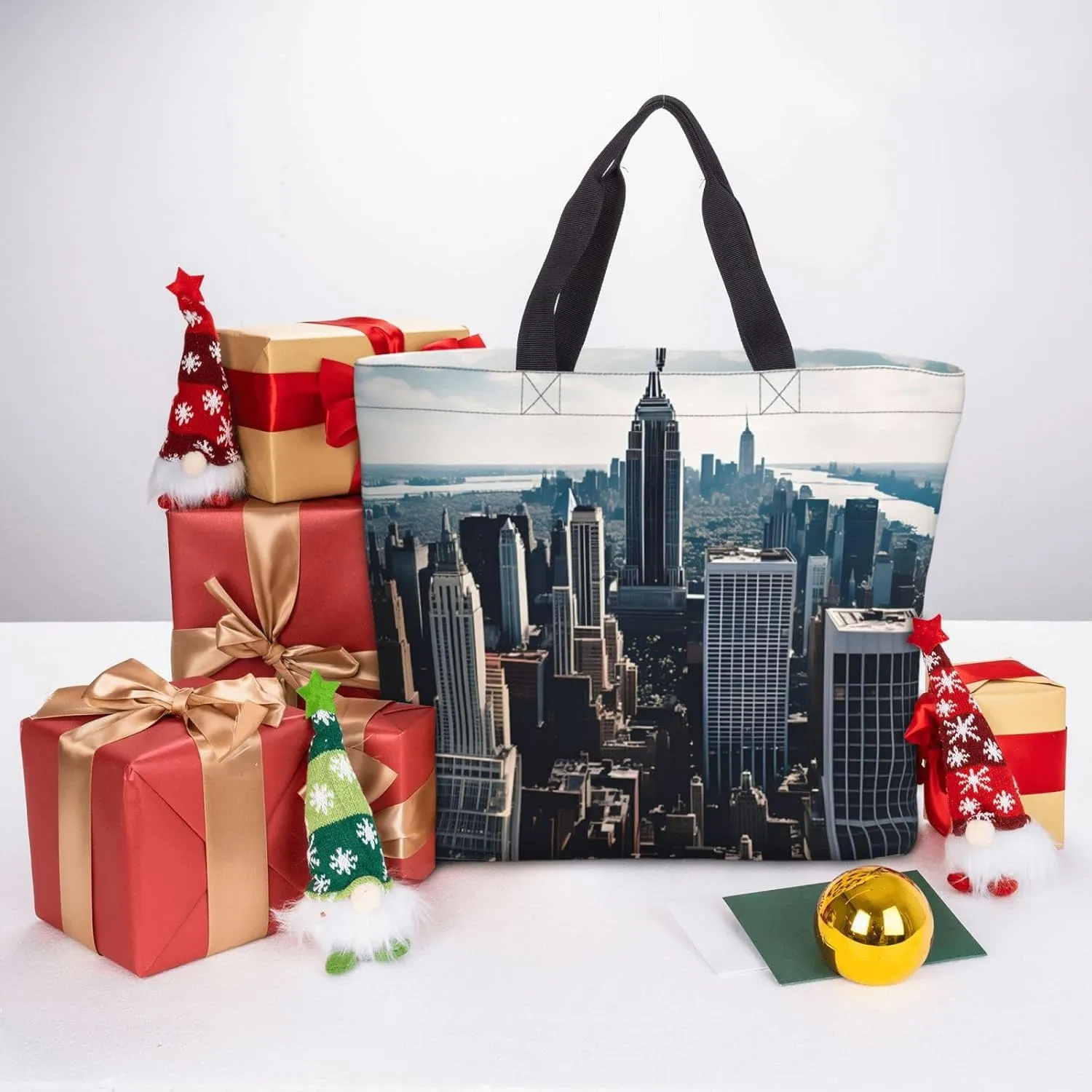Empire State Building Tote Bag For Women, Large Shoulder Bag Top Handle Handbag For Travel, Work