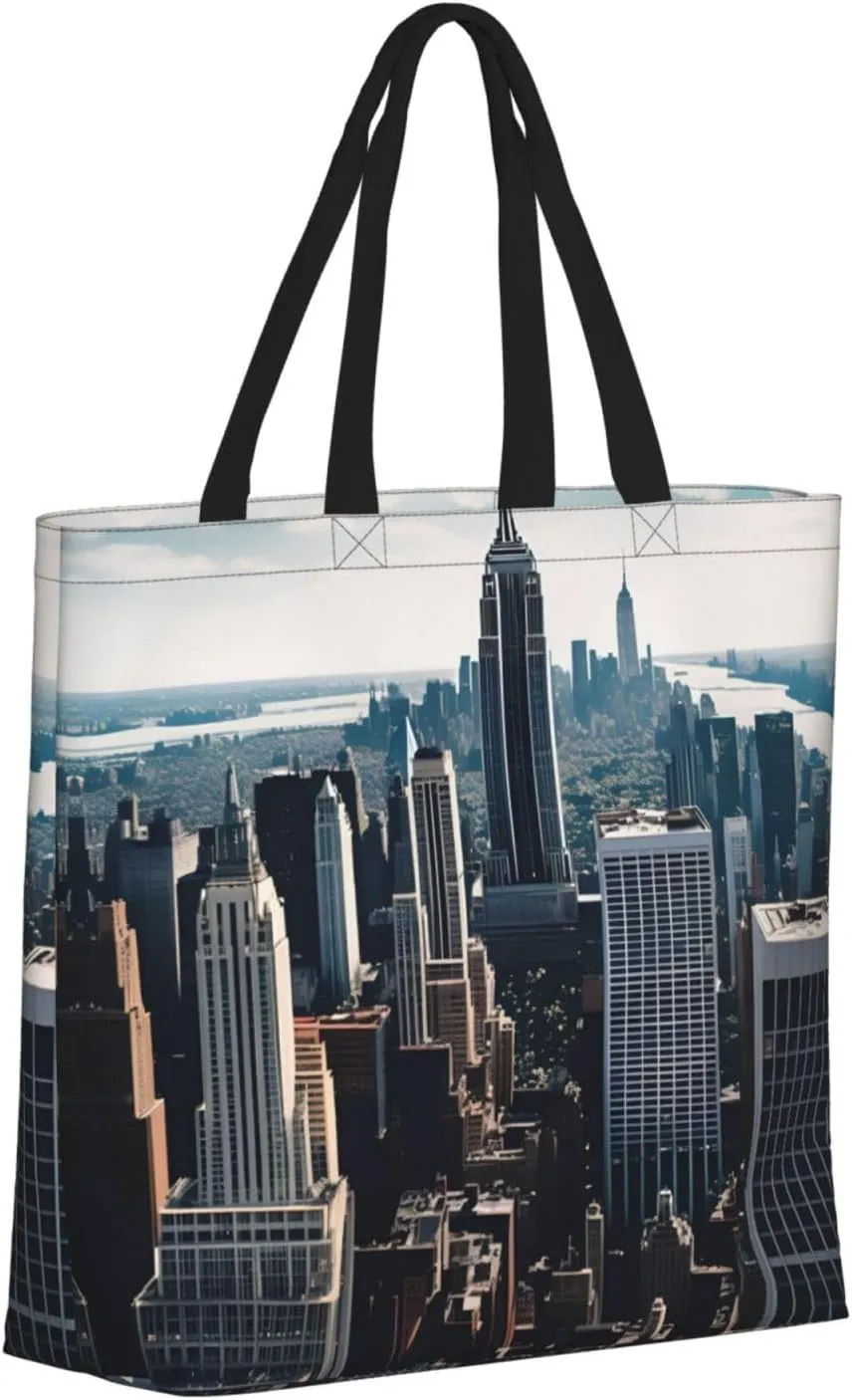 Empire State Building Tote Bag For Women, Large Shoulder Bag Top Handle Handbag For Travel, Work
