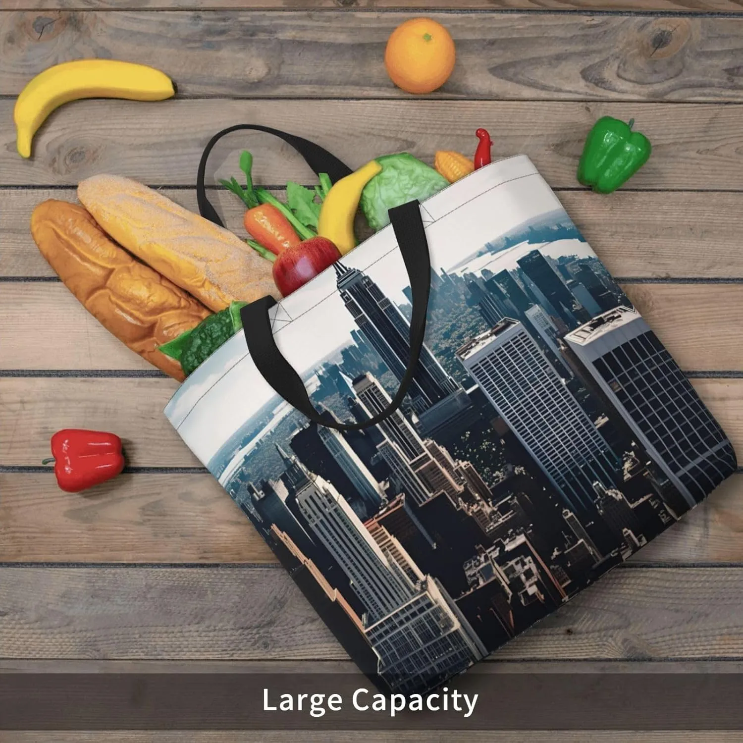 Empire State Building Tote Bag For Women, Large Shoulder Bag Top Handle Handbag For Travel, Work