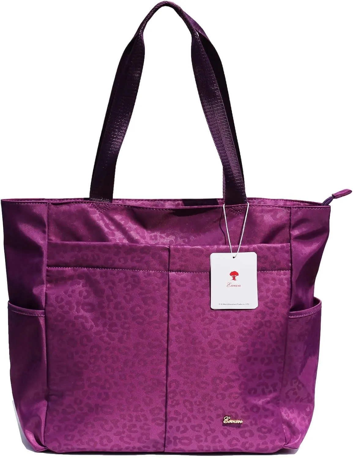 ESVAN Original Floral Tote Bag Large Shoulder Bag with Multi Pockets for Gym Travel Beach Daily Bags