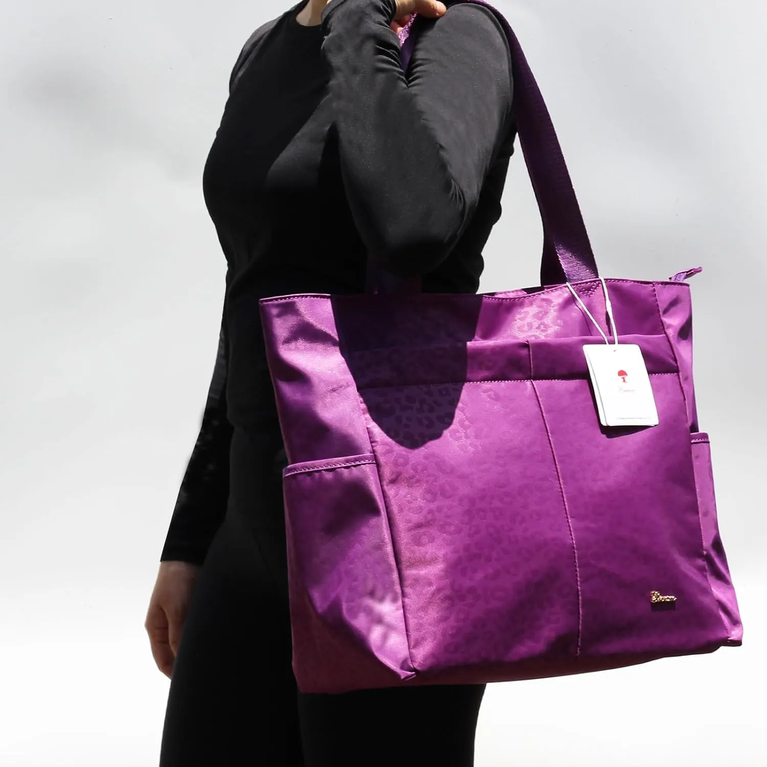 ESVAN Original Floral Tote Bag Large Shoulder Bag with Multi Pockets for Gym Travel Beach Daily Bags