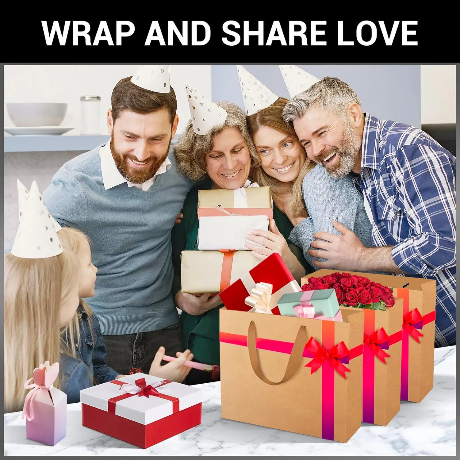 EUSOAR Kraft Paper Gift Bags, 25pcs Small 10.6"x3.1"x8.3" Brown Sturdy Heavy Duty Shopping Bags with Handle Bulk, Retail, Boutique, Business,Wedding Party Favor,Grocery,Restaurant Merchandise Bag