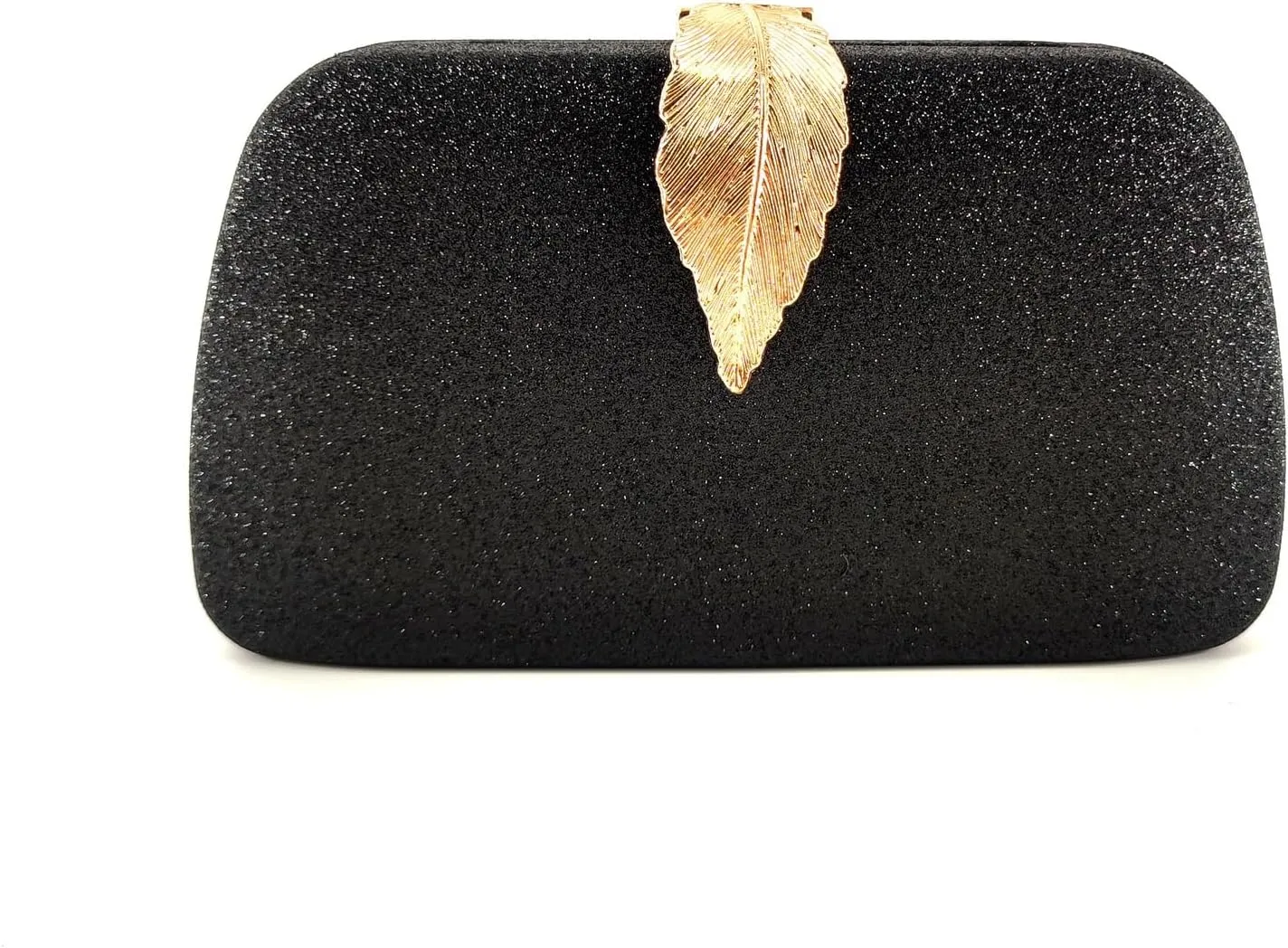 Evening Bag for Women-Convertible Handheld/Clutch/Shoulder Bag, Metal Leaf-Embellished Dressy Clutch for Banquet Prom Wedding