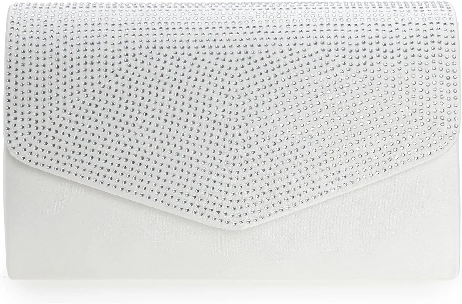 Evening Bag Woman Rhinestones Embellished Satin Clutch Small Formal Party Purse for Wedding/Prom/Black tie