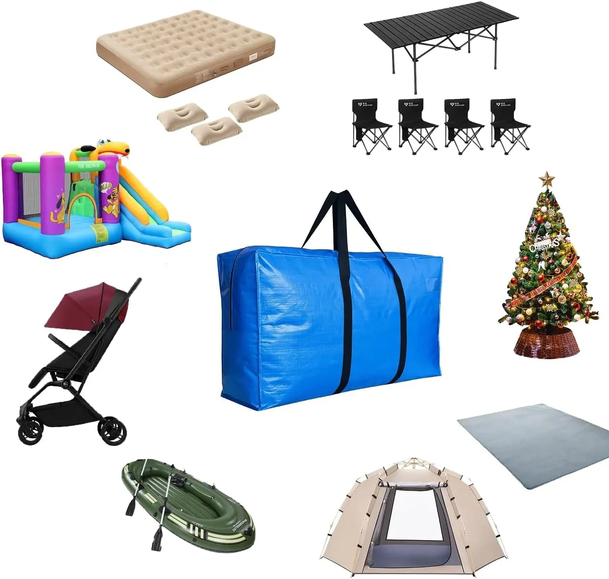 Extra Large Storage Bags, Jumbo Moving Storage Bags, Foldable Big XL Duffle Bag for Travel,Christmas Tree Bag, 38x23x11inch