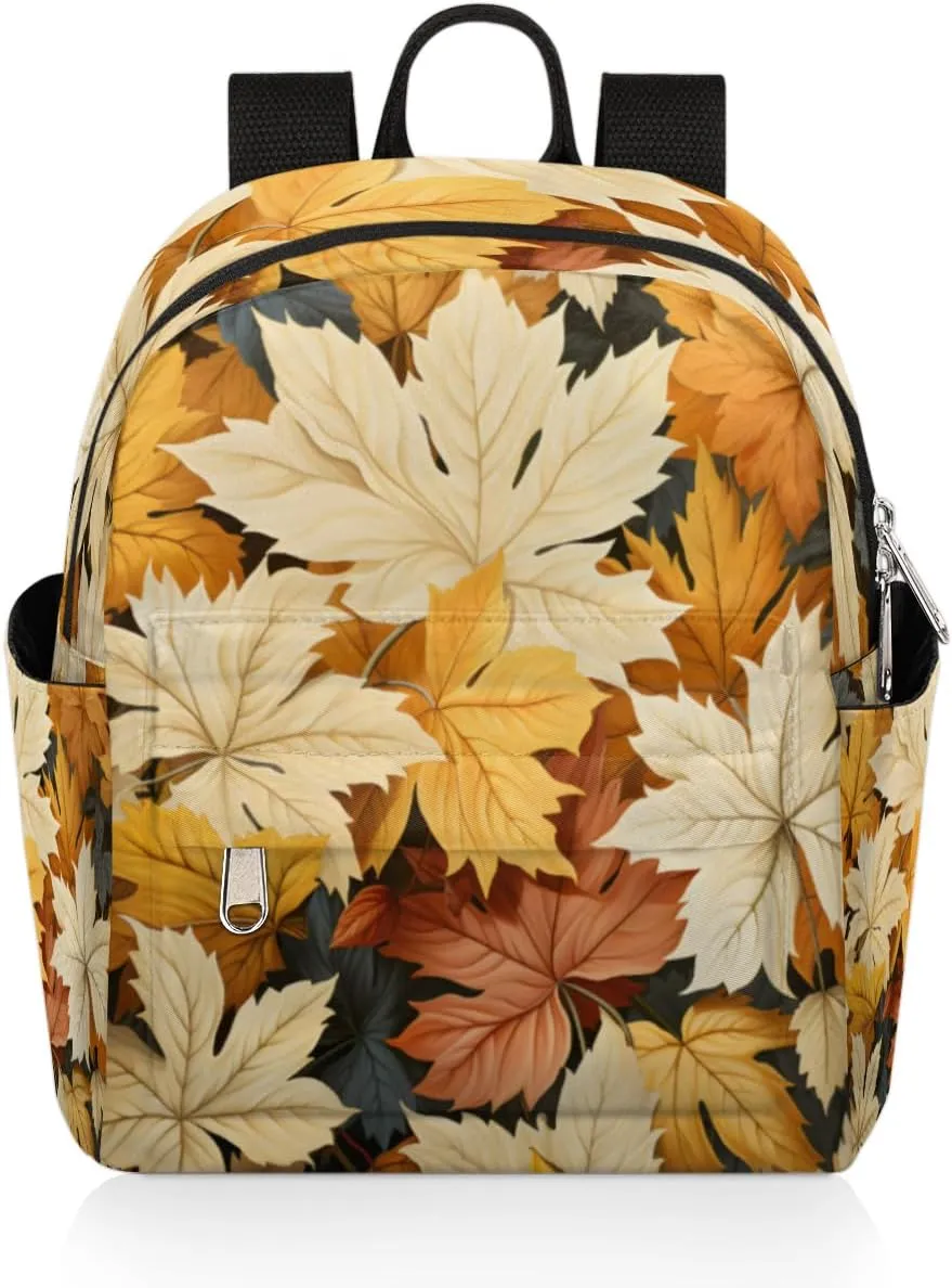 Fall Maple Leaves Mini Backpack Purse for Women Lightweight Shoulder Bag Women Shopping Backpack Small Backpacks Purse