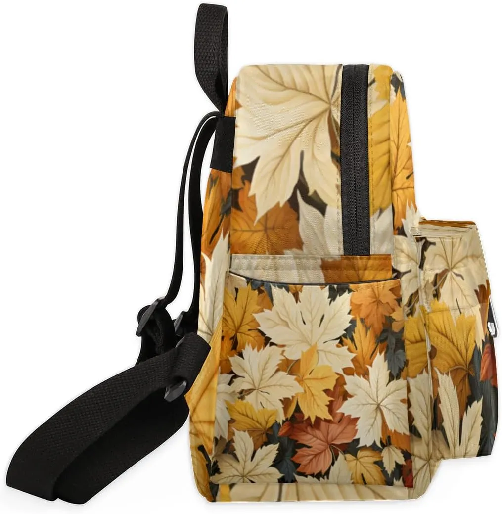 Fall Maple Leaves Mini Backpack Purse for Women Lightweight Shoulder Bag Women Shopping Backpack Small Backpacks Purse