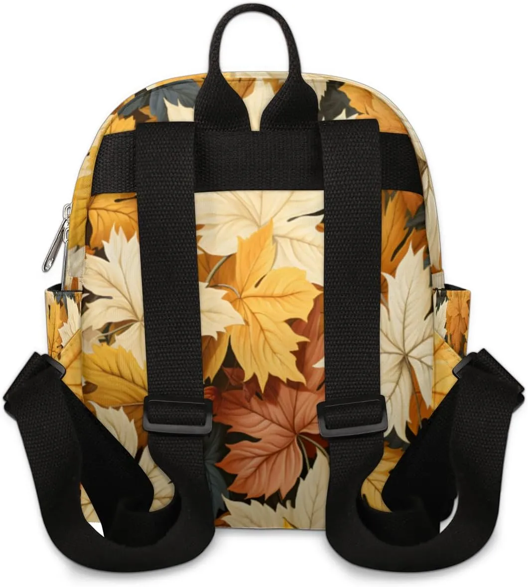 Fall Maple Leaves Mini Backpack Purse for Women Lightweight Shoulder Bag Women Shopping Backpack Small Backpacks Purse