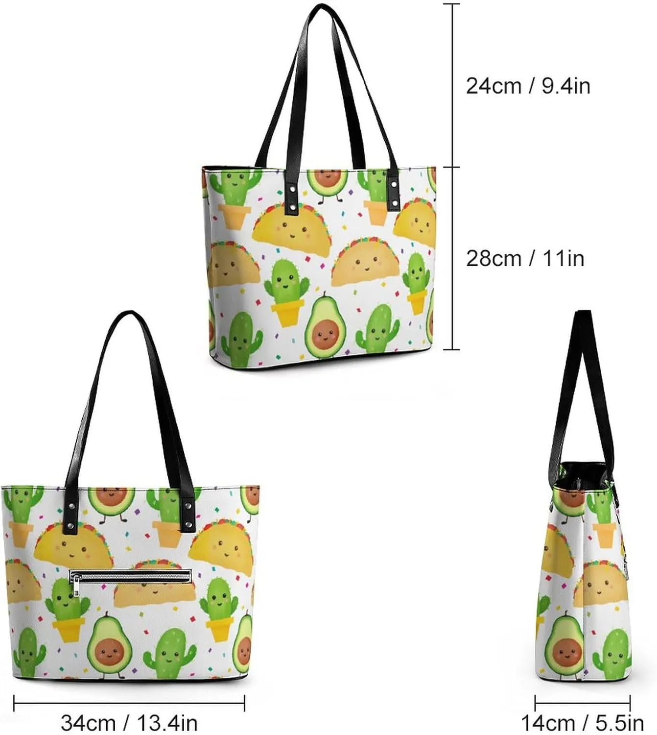 Fall Watercolor Pumpkins Leather Handbag Smooth Wrinkle Resistant Lightweight And Convenient