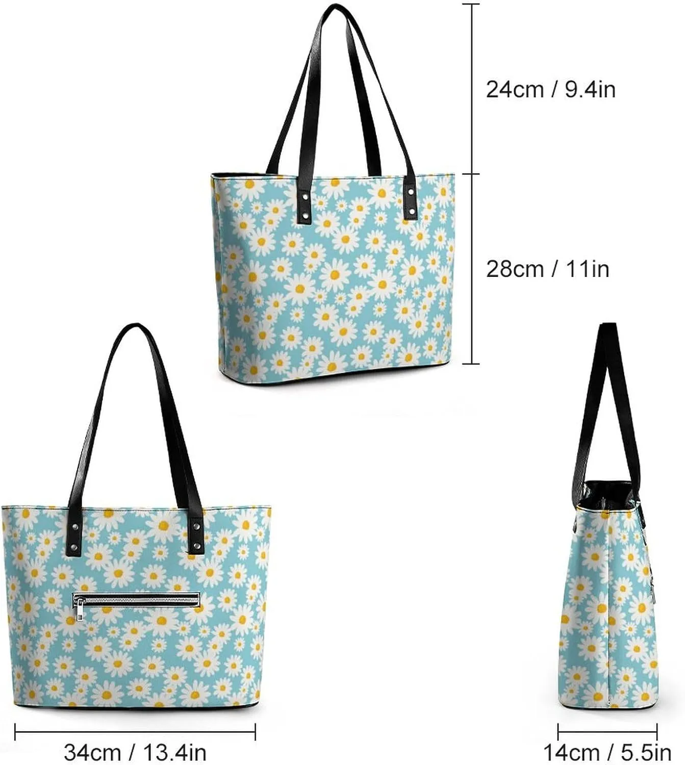 Fall Watercolor Pumpkins Leather Handbag Smooth Wrinkle Resistant Lightweight And Convenient