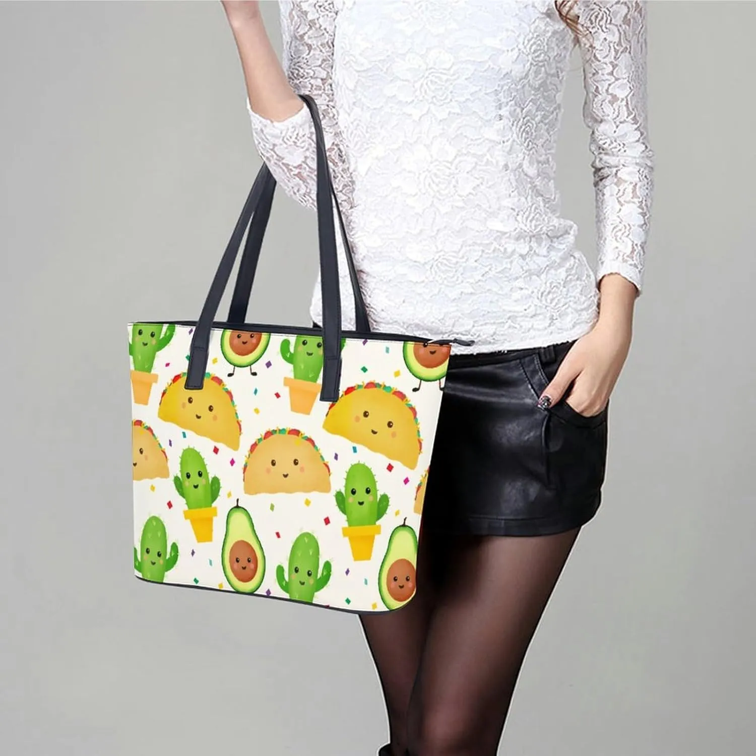 Fall Watercolor Pumpkins Leather Handbag Smooth Wrinkle Resistant Lightweight And Convenient